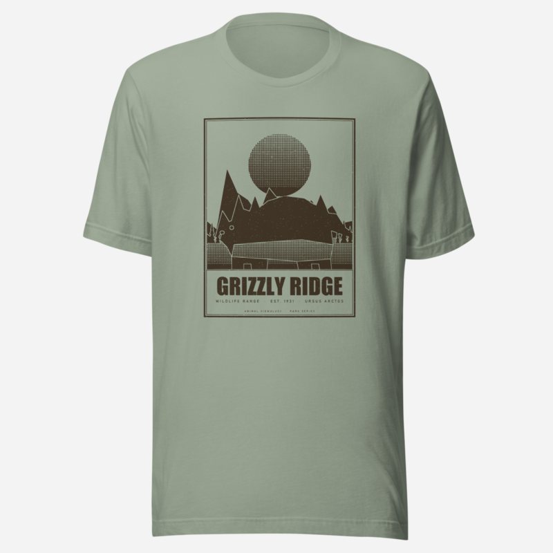 Animal Viewology Grizzly Ridge Field Guide Tee in Sage