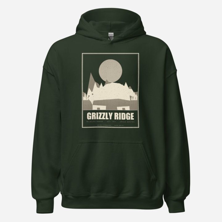 Animal Viewology Grizzly Ridge Field Guide Hoodie in Forest Green