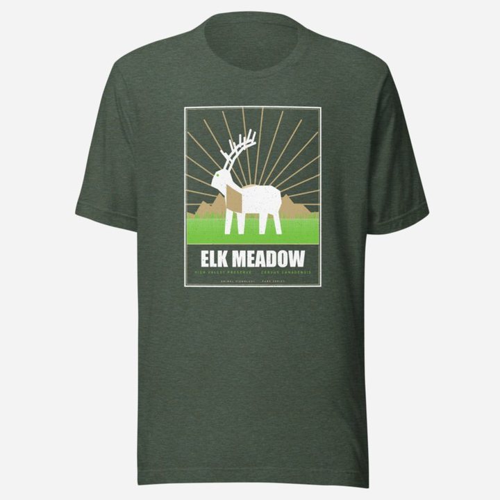 Animal Viewology Elk Meadow Field Guide Tee in Heather Forest