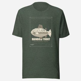 Animal Viewology Rainbow Trout Field Guide Field Guide Tee Heather Forest