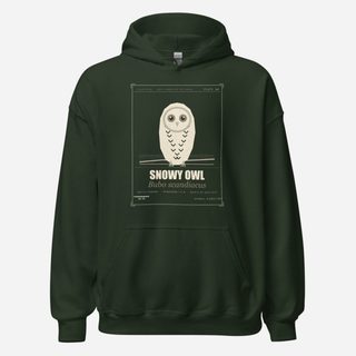Animal Viewology Snowy Owl Field Guide Field Guide Hoodie Forest Green
