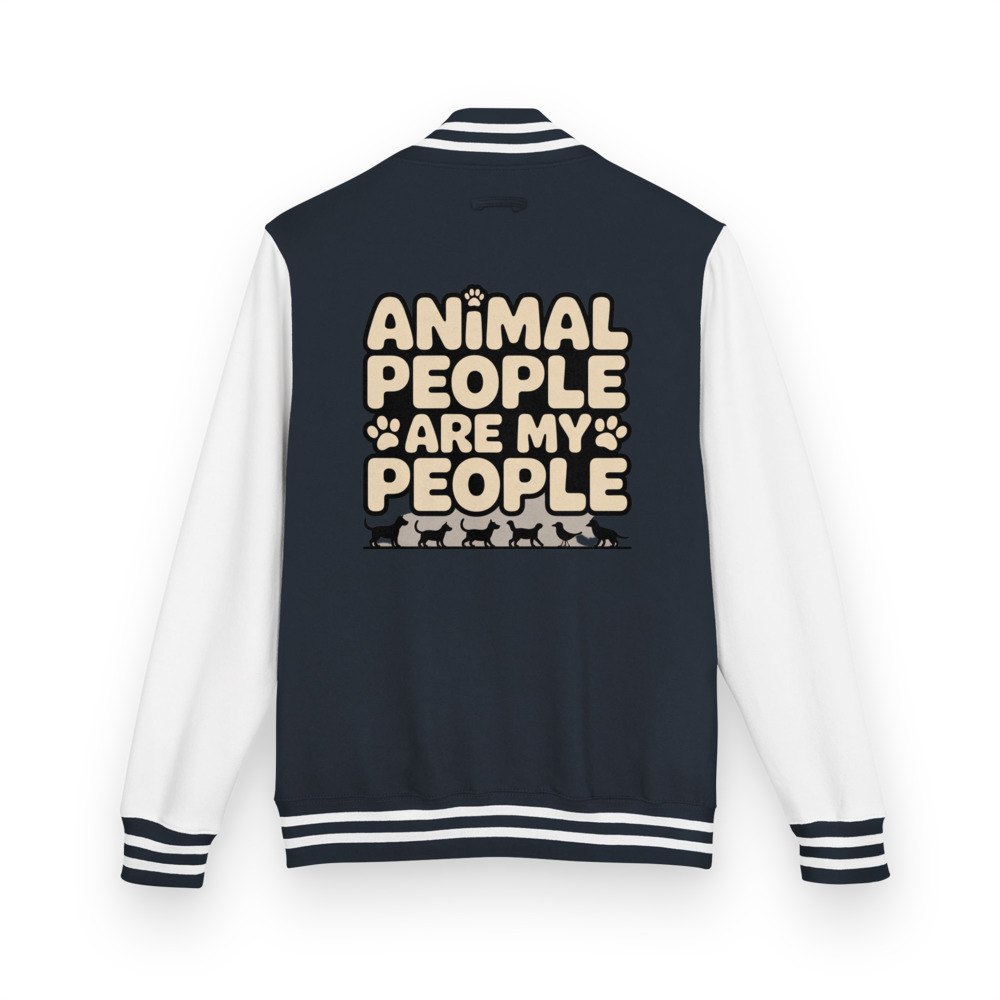 Animal Viewology Animal People Are My People Varsity Jacket Oxford Navy/Arctic White