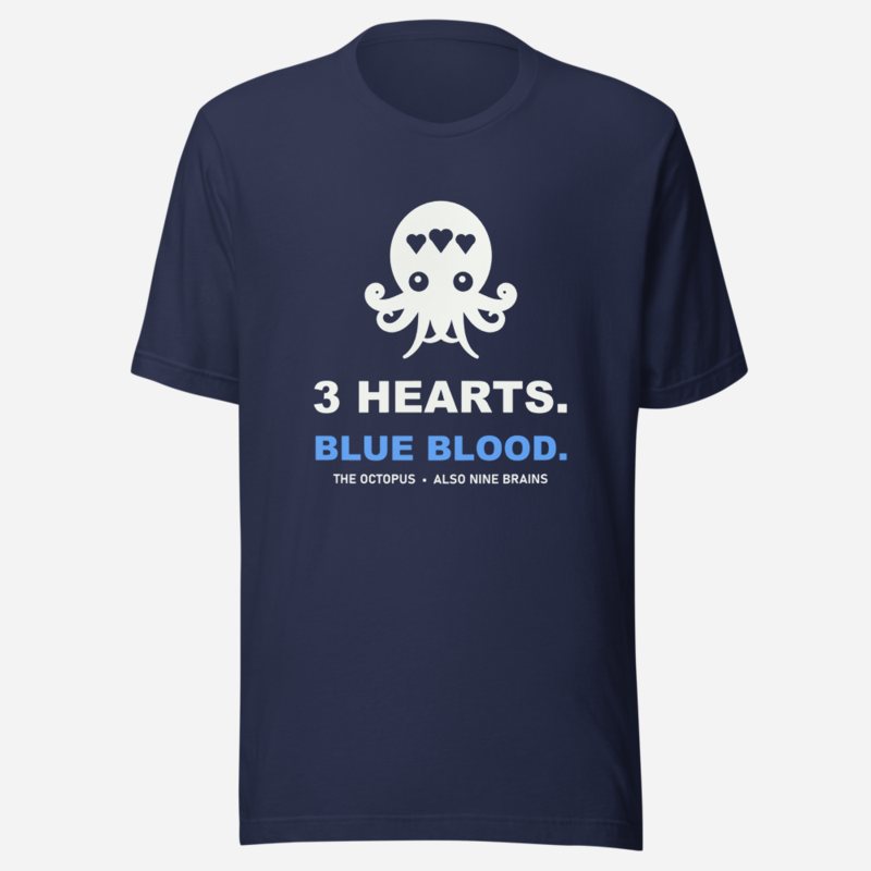 Animal Viewology Three Hearts Blue Blood Tee in Navy