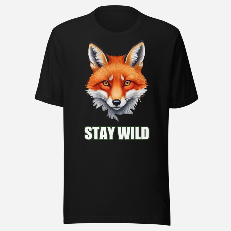 Animal Viewology Stay Wild Fox Tee Black