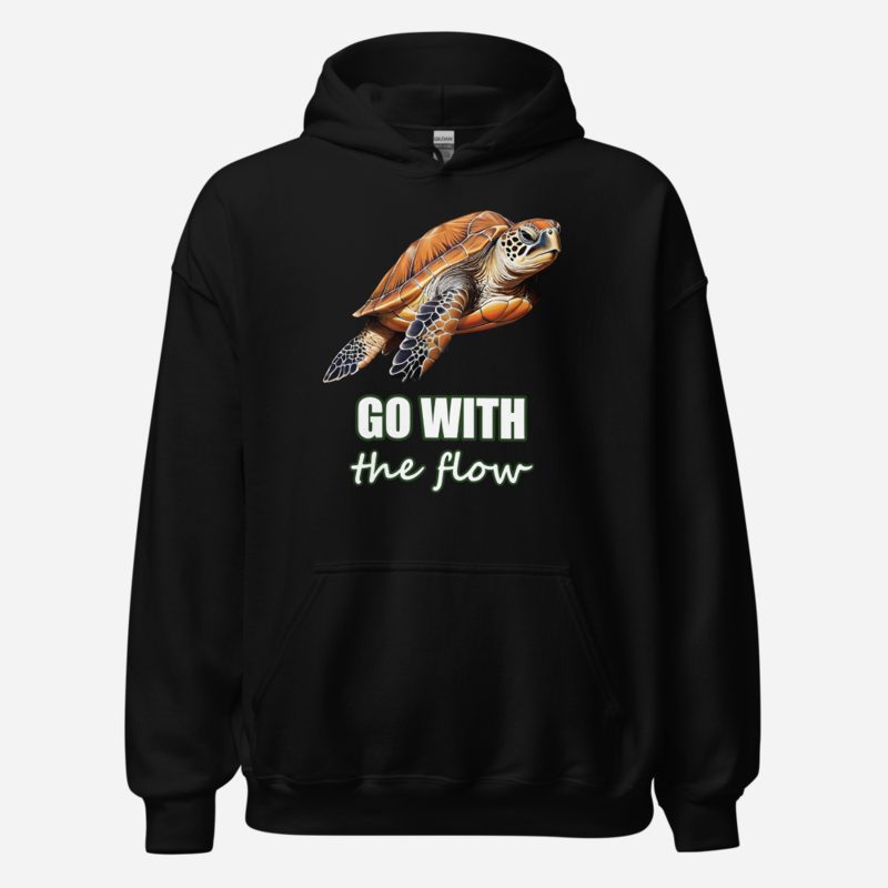 Animal Viewology Go With The Flow Sea Turtle Hoodie Black