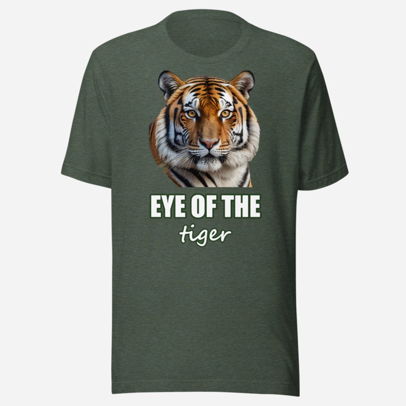 Animal Viewology Eye Of The Tiger Tee in Heather Forest
