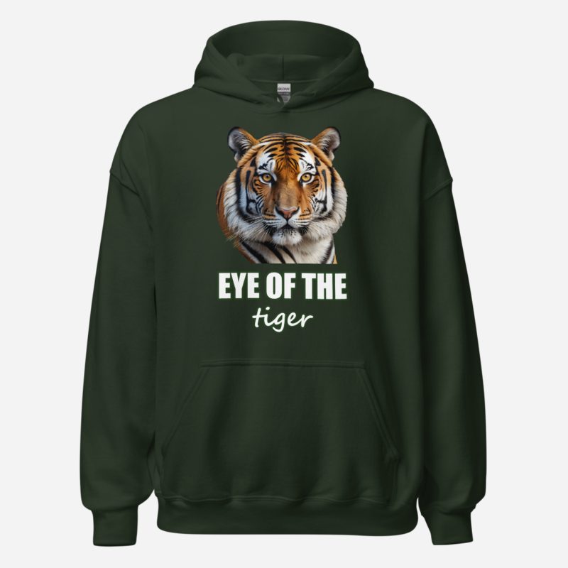 Animal Viewology Eye Of The Tiger Hoodie in Forest Green