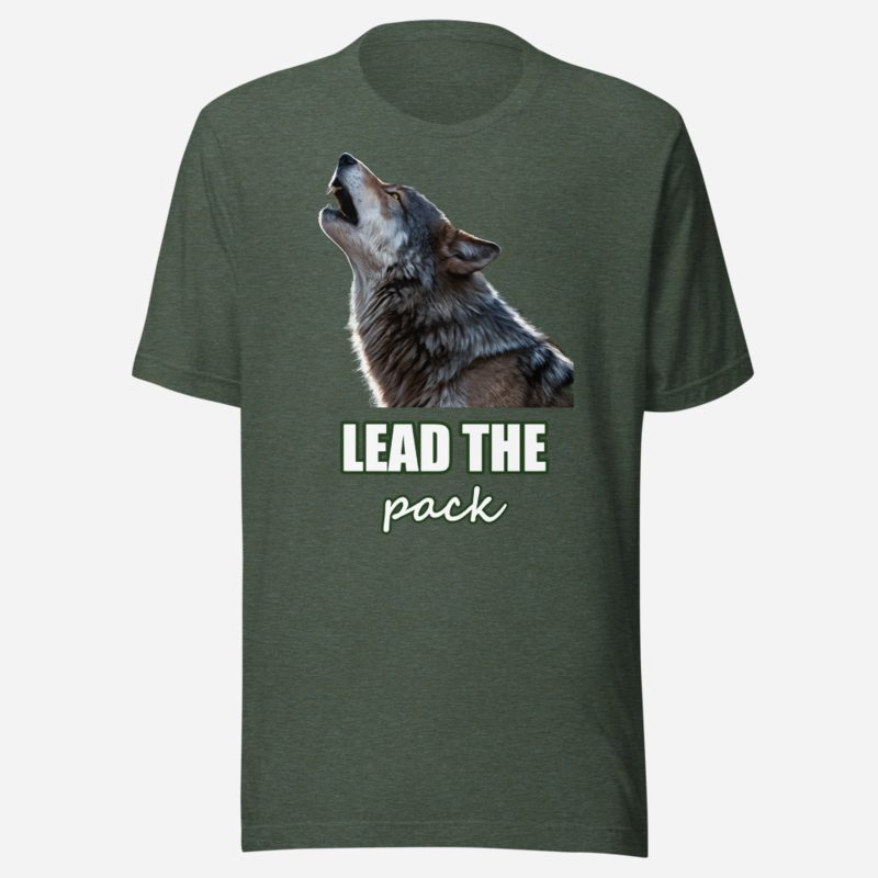Animal Viewology Lead The Pack Wolf Tee in Heather Forest