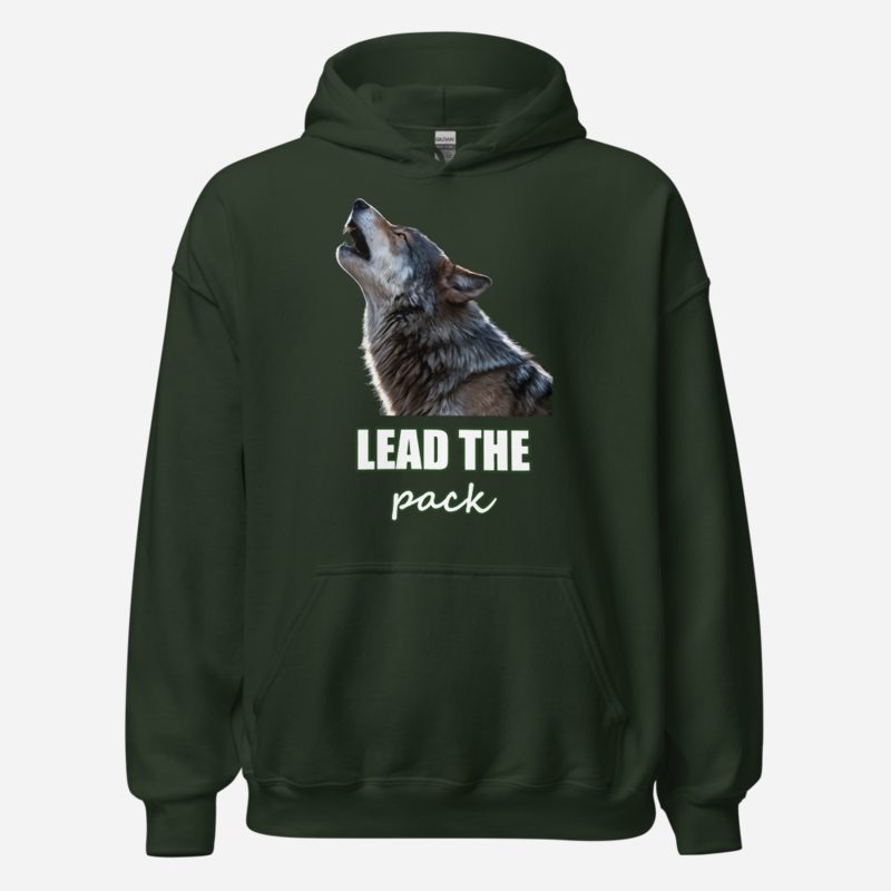 Animal Viewology Lead The Pack Wolf Hoodie in Forest Green