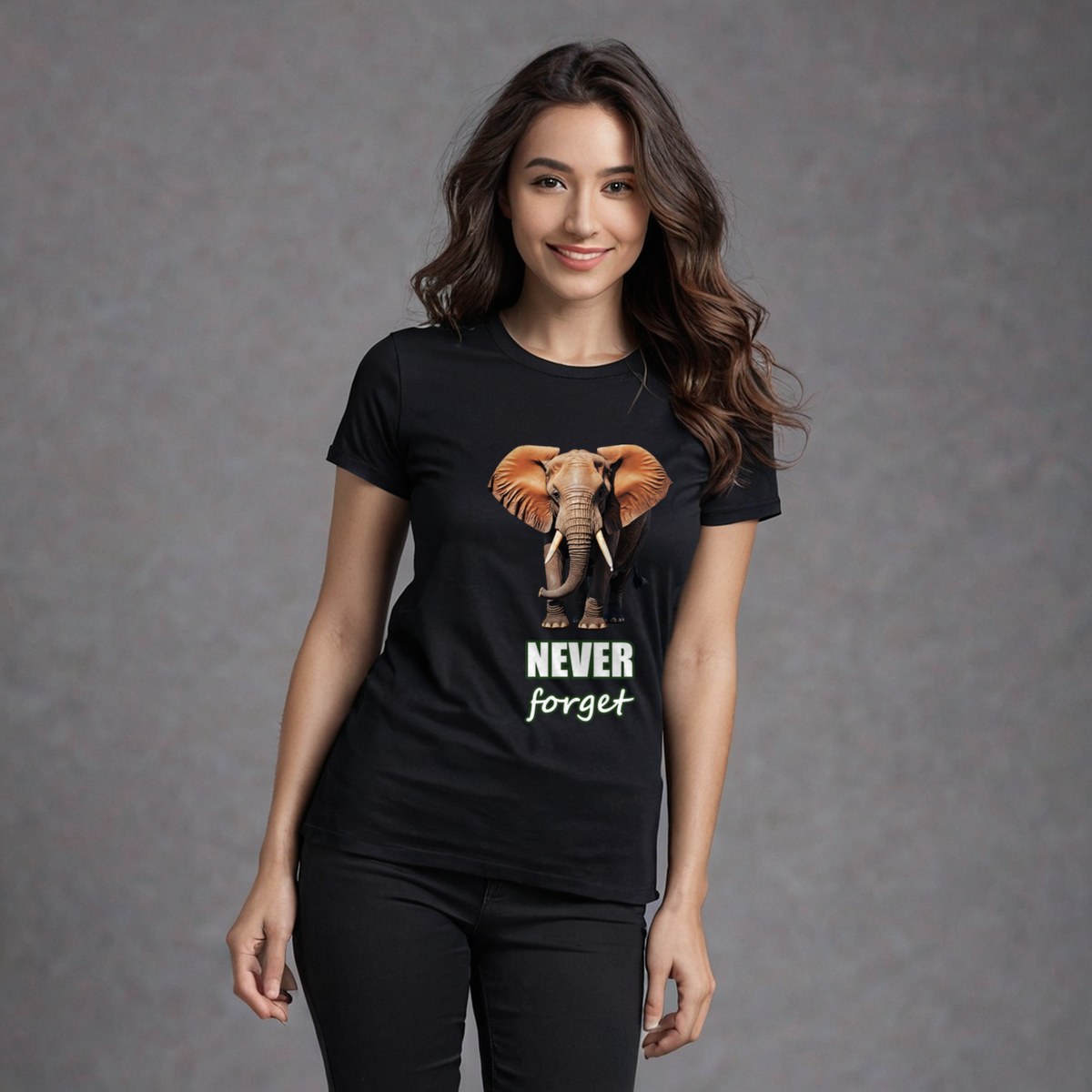 Animal Viewology Never Forget Elephant Tee