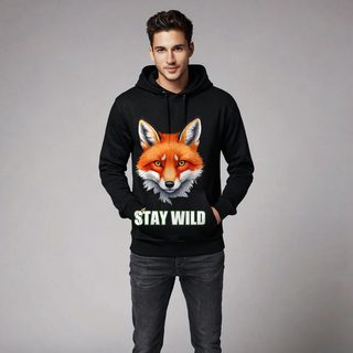 Animal Viewology Stay Wild Fox Hoodie AI model